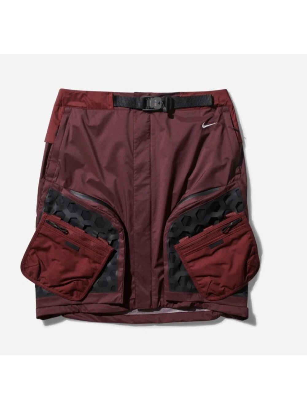 Women's Nike ISPA Skirt Burgundy Pockets Comfort Casual HM5009-652 Size S